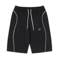 Unisex Piping Drawstring Shorts